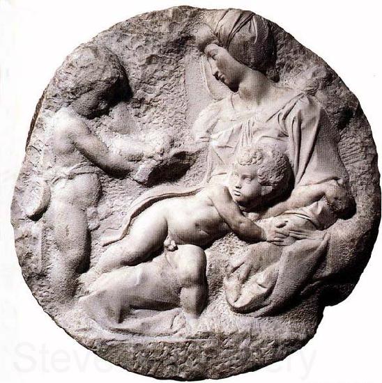 Michelangelo Buonarroti Madonna and Child with the Infant Baptist Spain oil painting art